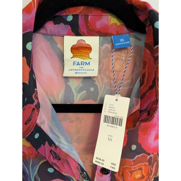 NWT Farm Rio x Anthropologie Pleated Drop-Waist Maxi Dress XS - Picture 6 of 7